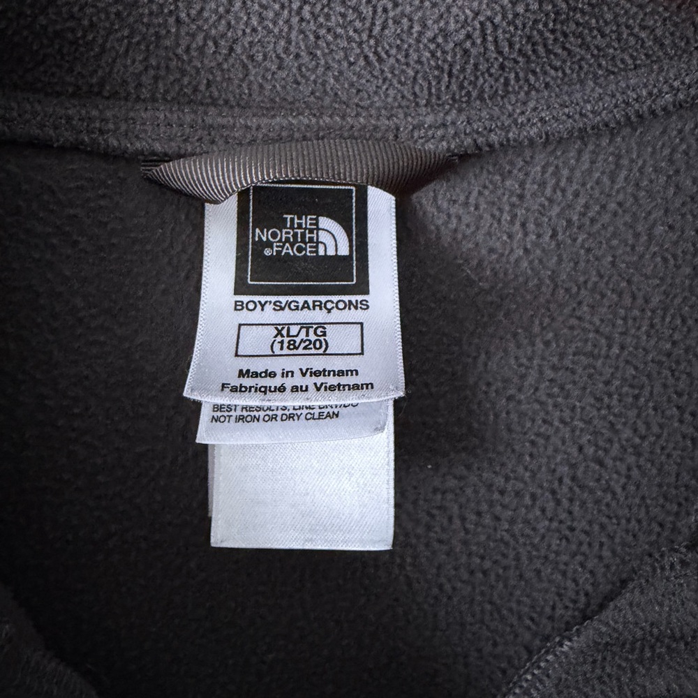 The North Face Kids Gray Yellow Quarter Zip-Up Fleece Boy’s XL 18/20 - Picture 7 of 10